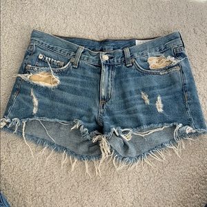 rag & bone distressed denim shorts